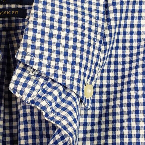 Polo Ralph Lauren Shirt Men's Medium Blue White Gingham Plaid Button Down Preppy - Picture 4 of 9